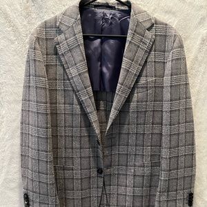 SUITSUPPLY: Havana Patch, Slim Cut, 38S, Wool Cashmere, Grey Check Jacket